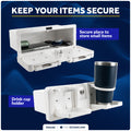 Glove Box with Drink Cup Holders, Lockable with 2 Keys, White - FO3105 - Five Oceans