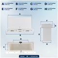 Glove Box with Drink Cup Holders, Lockable with 2 Keys, White - FO3105 - Five Oceans