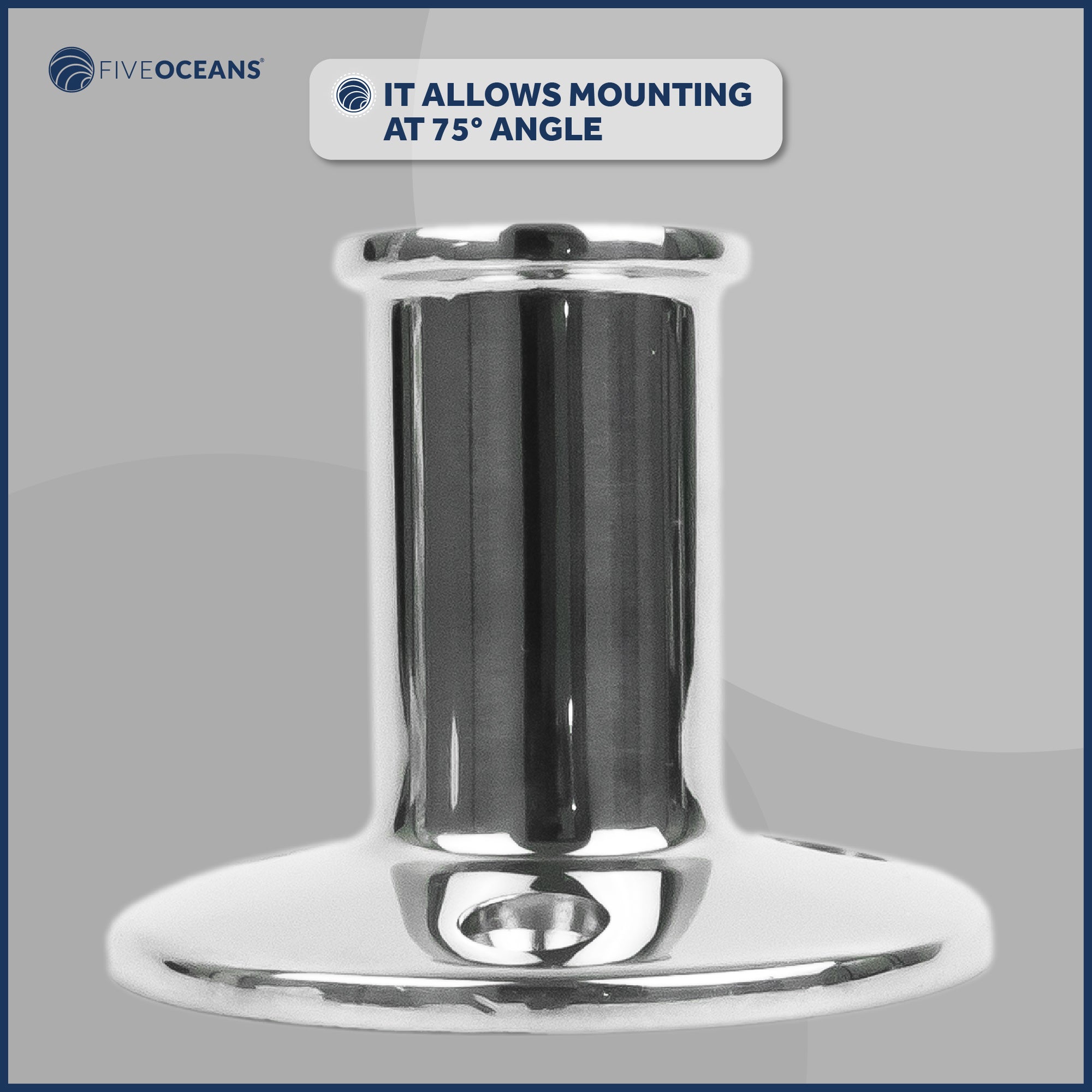 Boat Flag Pole Socket, Stainless Steel - FO3108 - Five Oceans