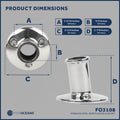 Boat Flag Pole Socket, Stainless Steel - FO3108 - Five Oceans