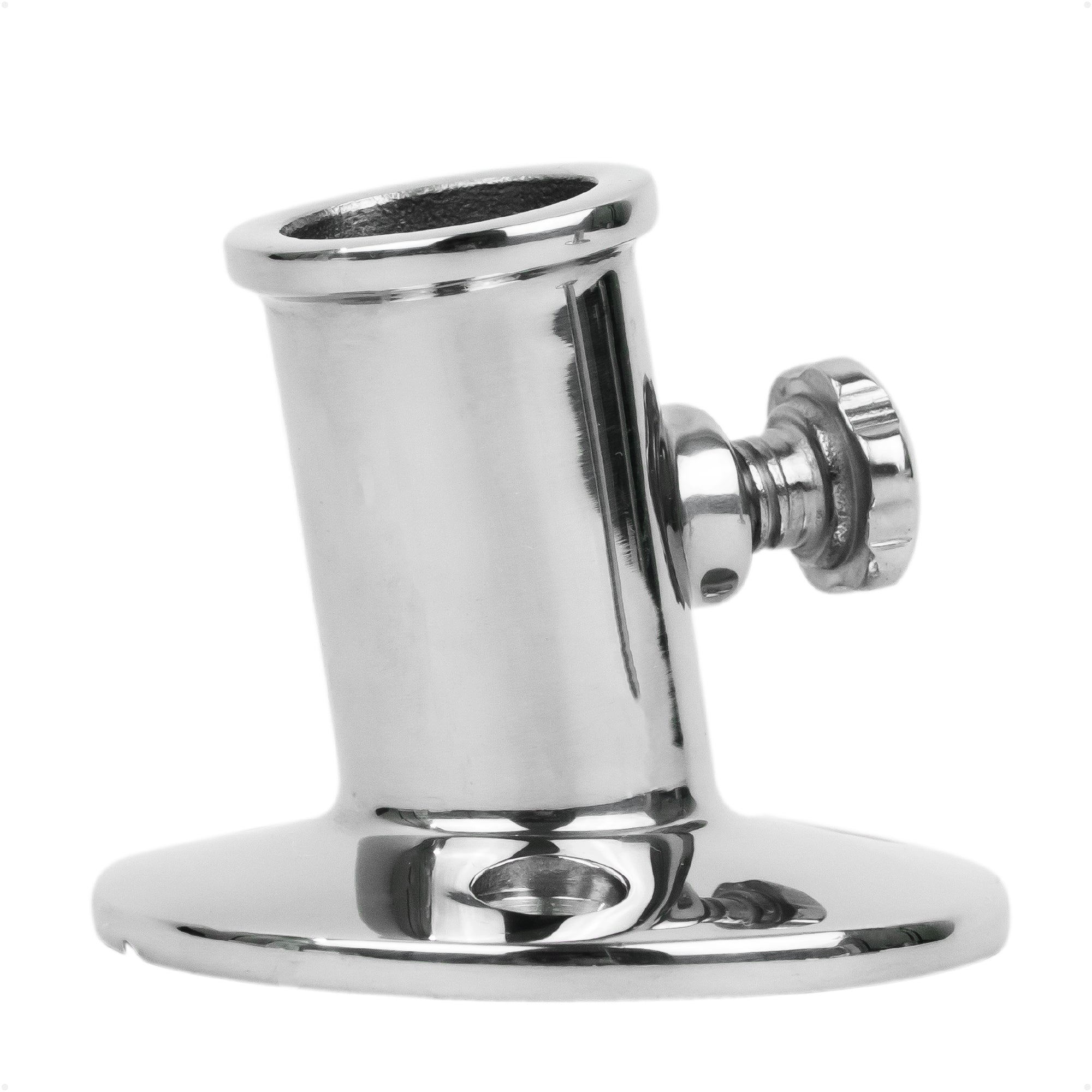 Flag Pole Socket with Knob, 3/4" Dia., Stainless Steel - FO3109