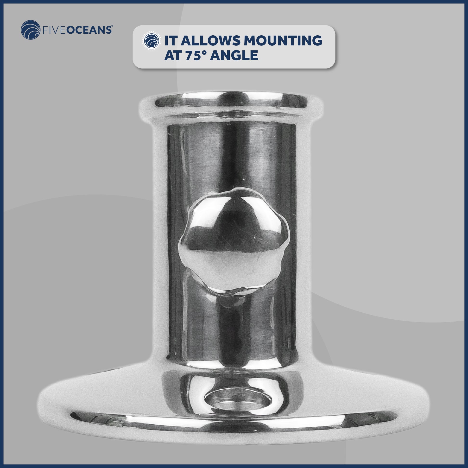 Boat Flag Pole Socket with Knob, Stainless Steel - FO3109 - Five Oceans