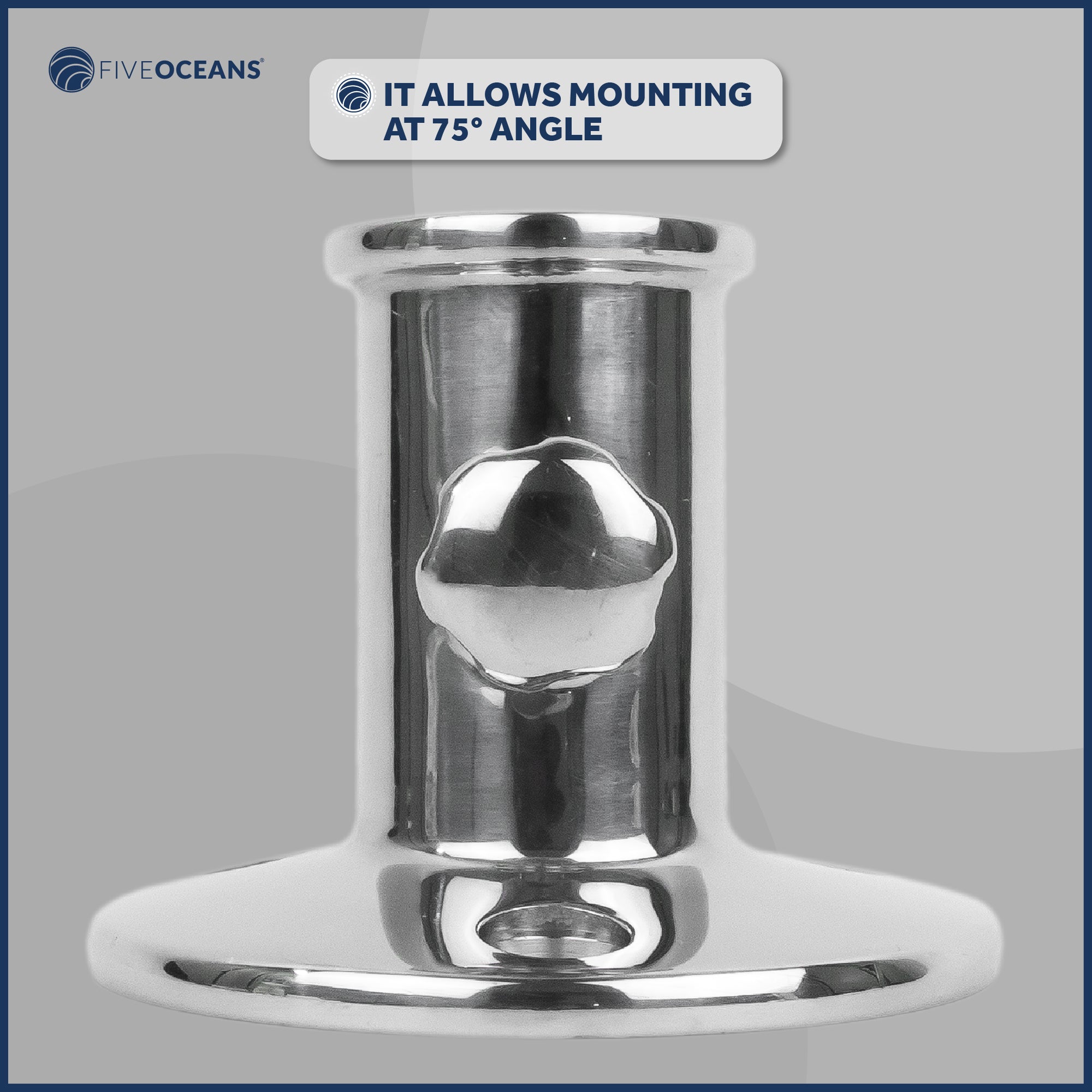 Boat Flag Pole Socket with Knob, Stainless Steel - FO3109 - Five Oceans