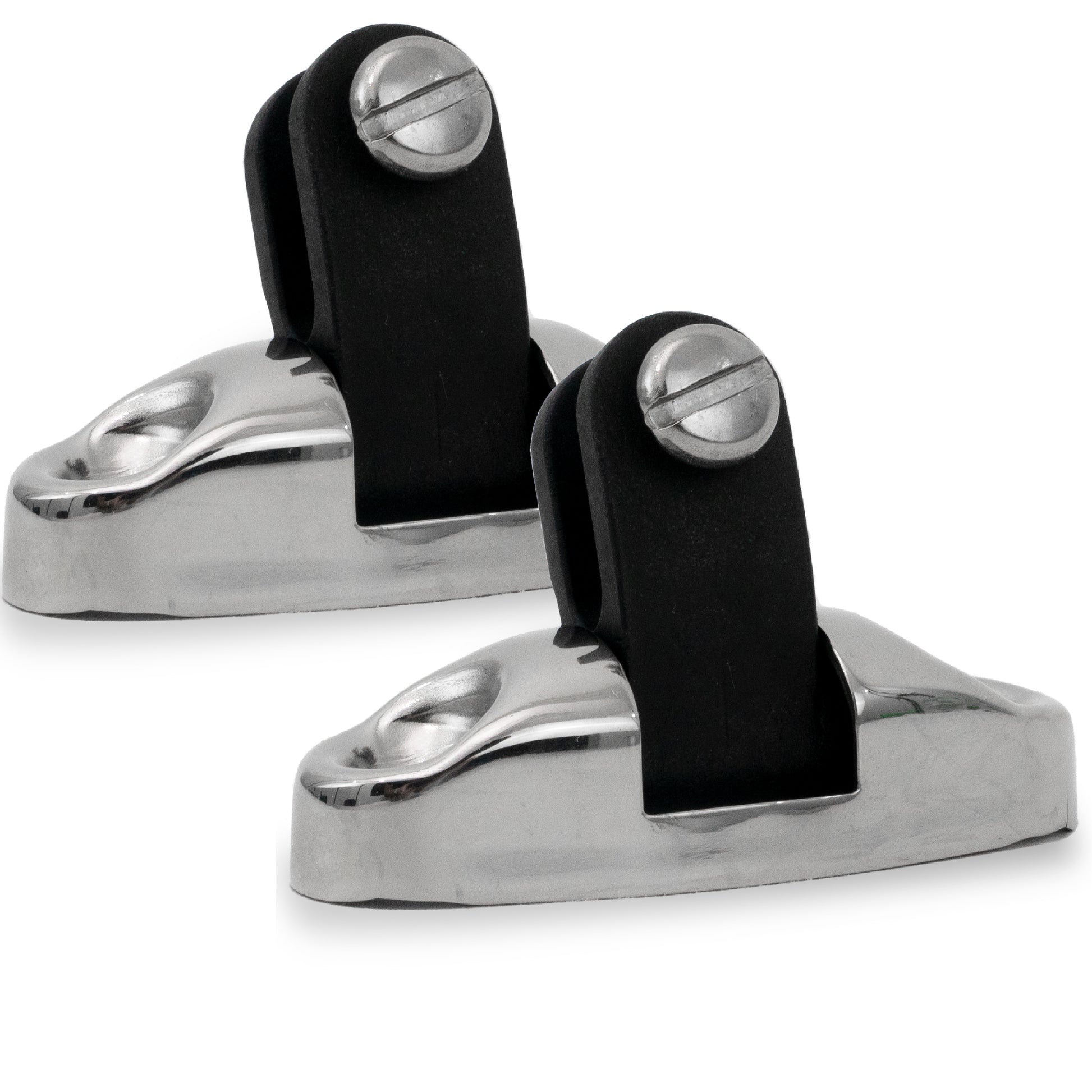 Bimini Top Hardware Universal Swivel Deck Hinge, AISI316 Stainless Stee and Black Nylon - 2-Pack - FO3113-M2 - Five Oceans