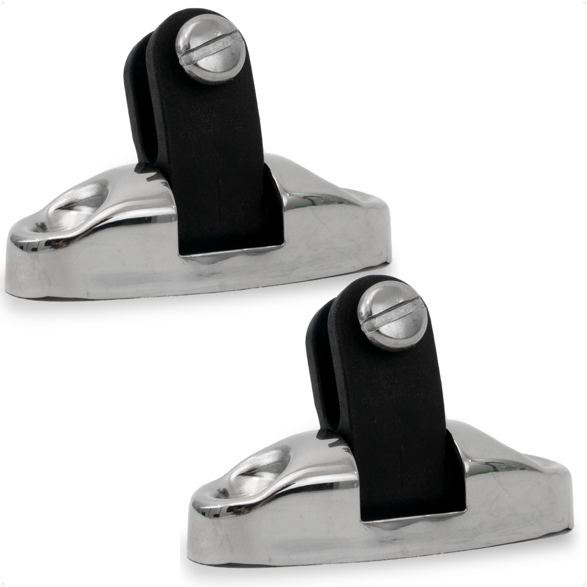 Bimini Top Hardware Universal Swivel Deck Hinge, AISI316 Stainless Stee and Black Nylon - 2-Pack - FO3113-M2