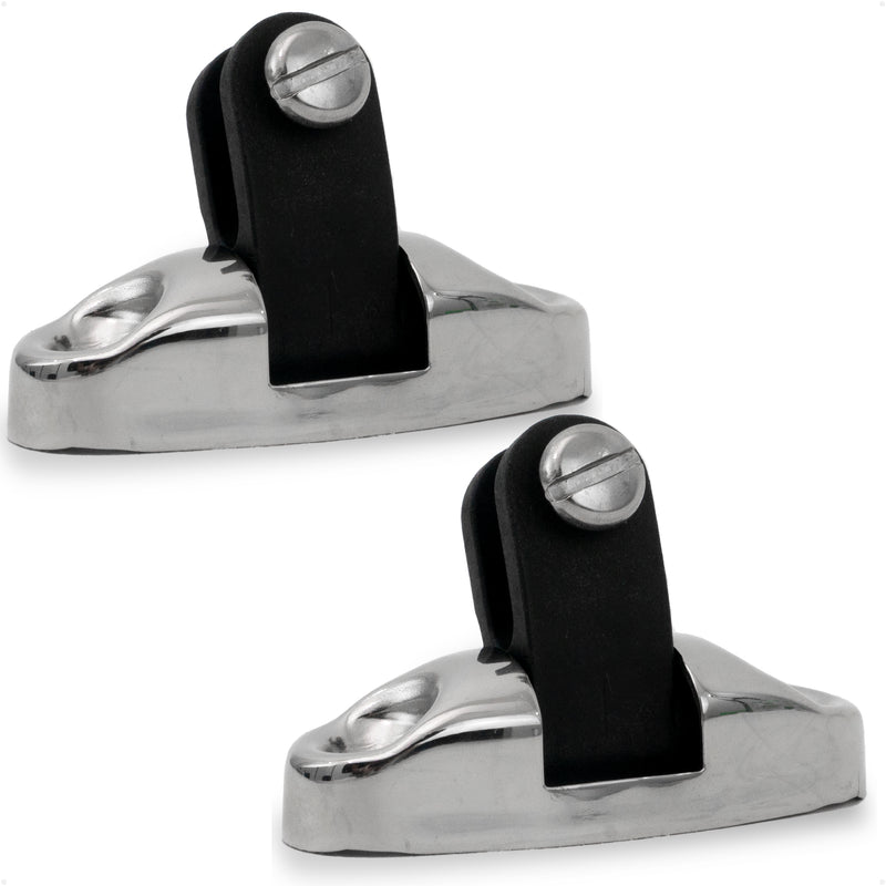 Bimini Top Universal Swivel Deck Hinge, AISI316 Stainless Steel & Black Nylon, 2-Pack - FO3113-M2 - Five Oceans