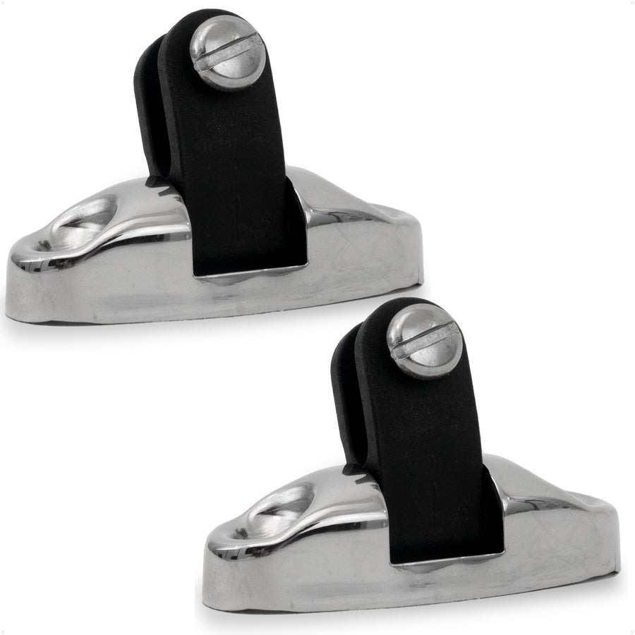 Bimini Top Universal Swivel Deck Hinge, AISI316 Stainless Steel & Black Nylon, 2-Pack - FO3113-M2 - Five Oceans