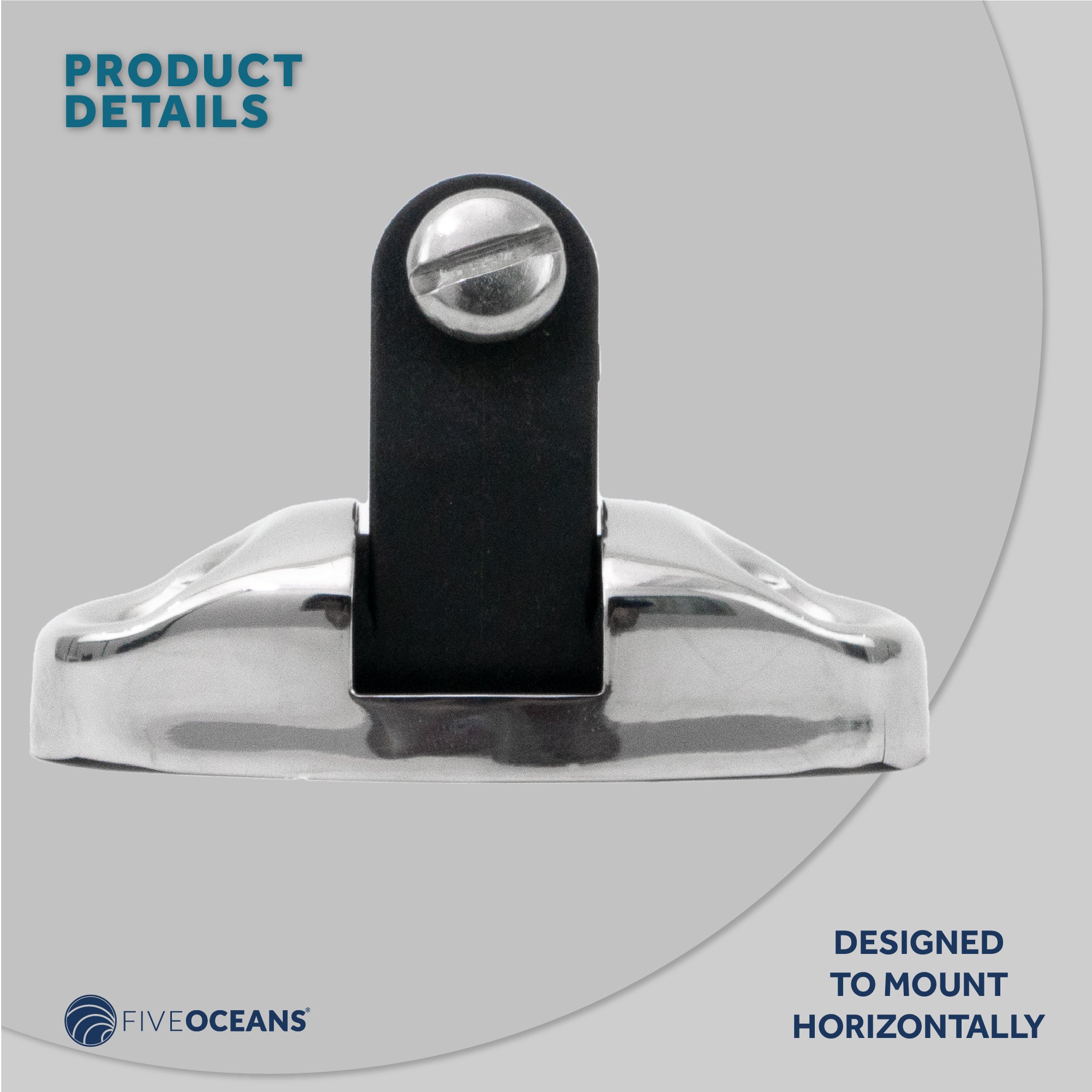 Bimini Top Hardware Universal Swivel Deck Hinge, AISI316 Stainless Stee and Black Nylon - 2-Pack - FO3113-M2 - Five Oceans