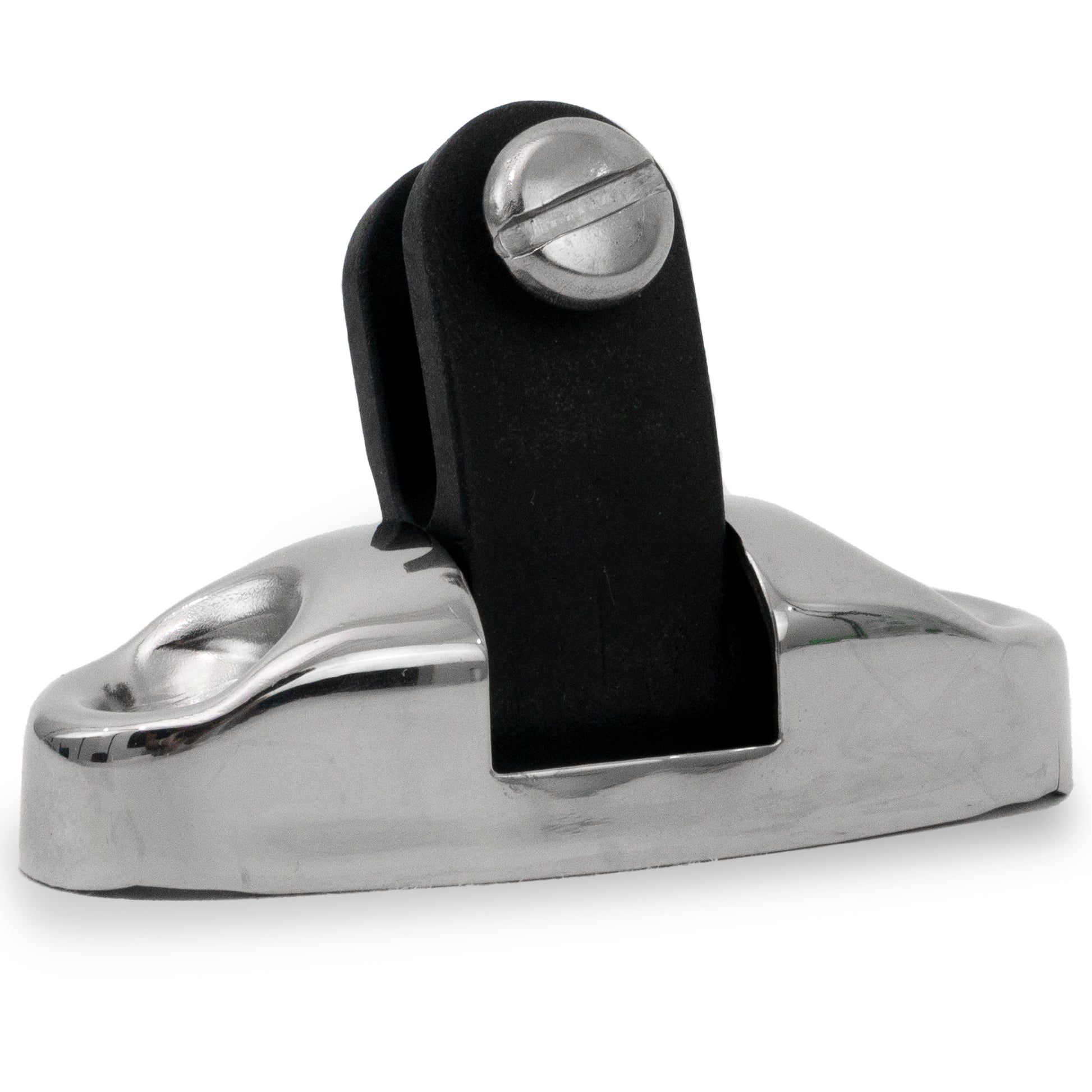 Bimini Top Hardware Universal Swivel Deck Hinge, AISI316 Stainless Stee and Black Nylon - FO3113 - Five Oceans
