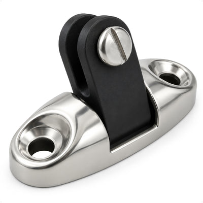 Bimini Top Universal Swivel Deck Hinge, AISI316 Stainless Steel & Black Nylon