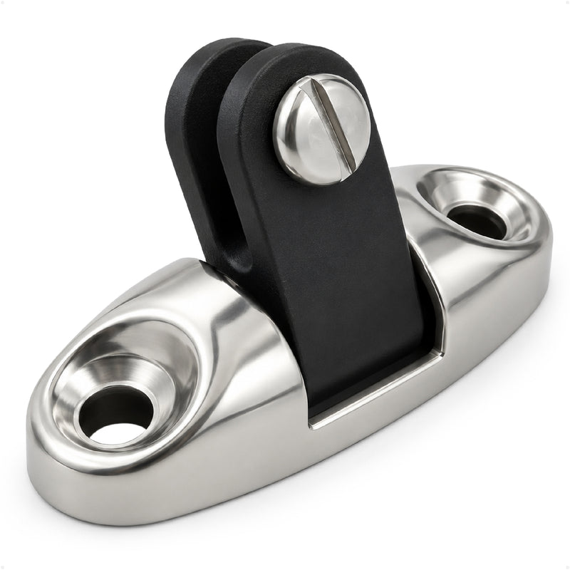 Bimini Top Universal Swivel Deck Hinge, AISI316 Stainless Steel & Black Nylon