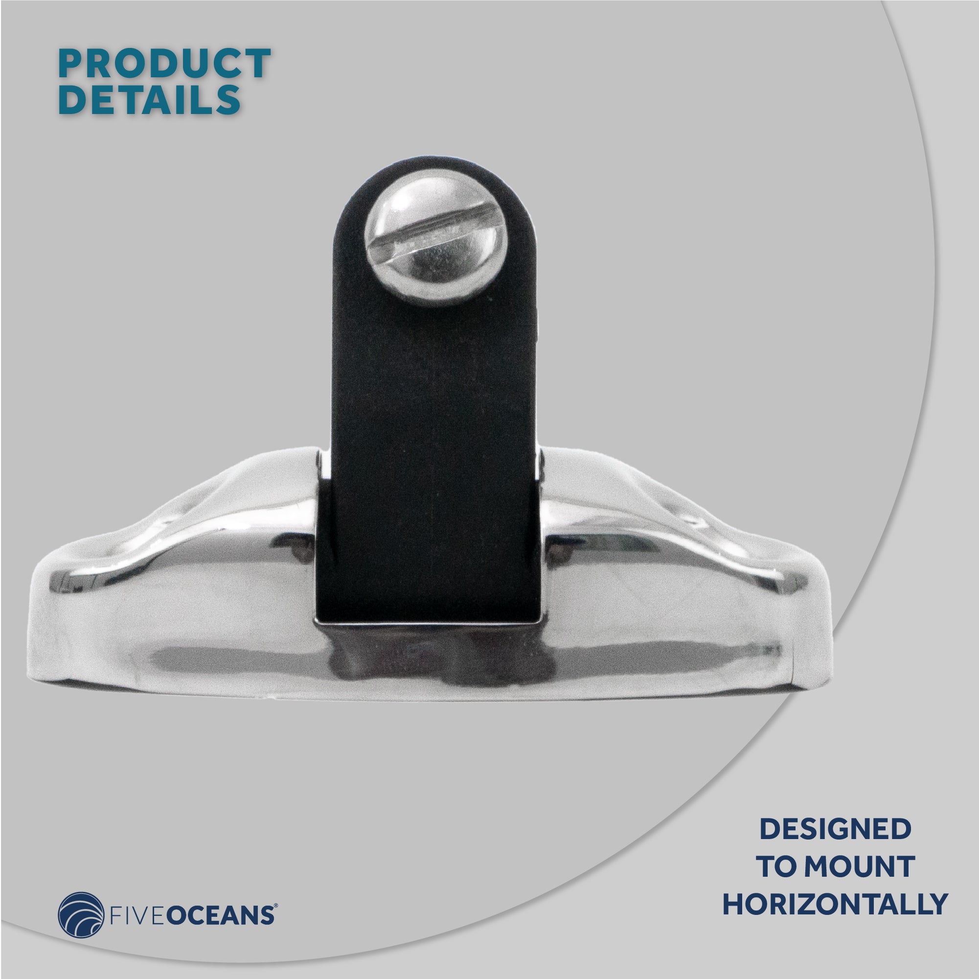 Bimini Top Hardware Universal Swivel Deck Hinge, AISI316 Stainless Stee and Black Nylon - FO3113 - Five Oceans