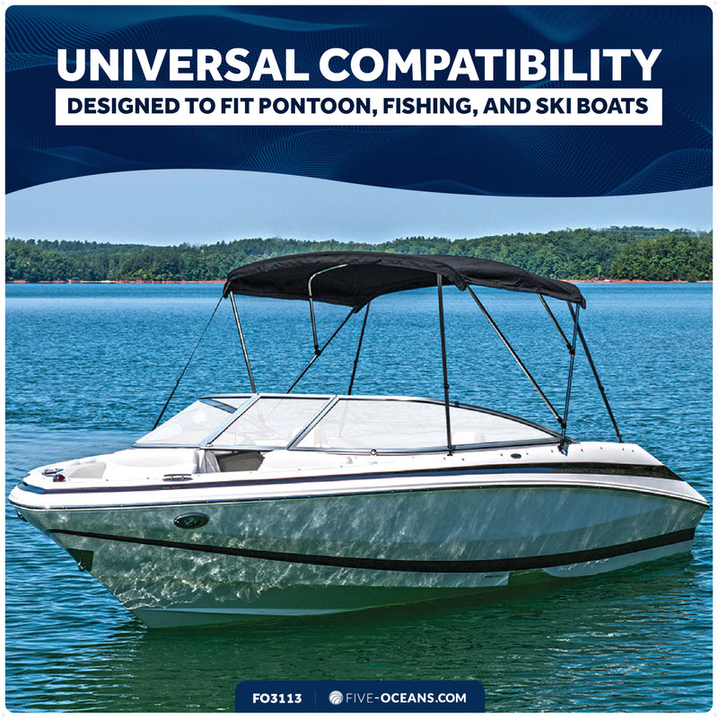 Bimini Top Universal Swivel Deck Hinge, AISI316 Stainless Steel & Black Nylon