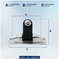 Bimini Top Universal Swivel Deck Hinge, AISI316 Stainless Steel & Black Nylon