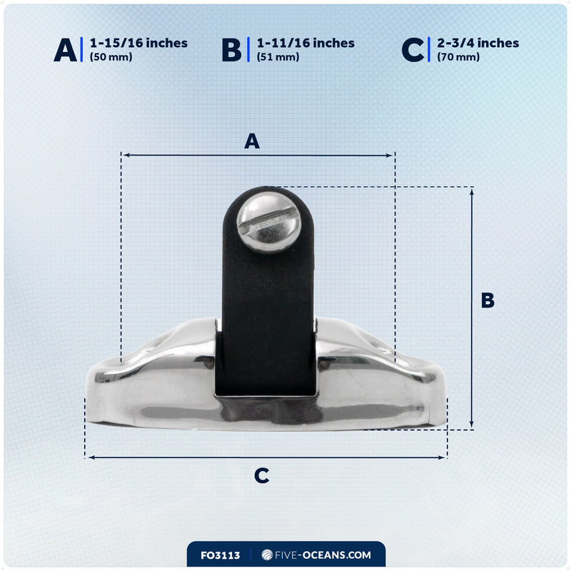 Bimini Top Universal Swivel Deck Hinge, AISI316 Stainless Steel & Black Nylon