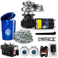 Pacific 900 Series Vertical Windlass Kit, 12V DC, with 1/4" Galvanized Steel Chain