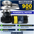 Vertical Windlass Kit 900W, 12V with Anchor Rode & Swivel - FO3287-C1 - Five Oceans