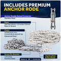 Vertical Windlass Kit 900W, 12V with Anchor Rode & Swivel - FO3287-C1 - Five Oceans