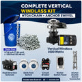 Vertical Windlass Kit 1000W with 100' Galvanized Chain - FO3288-4490-M100-KIT - Five Oceans