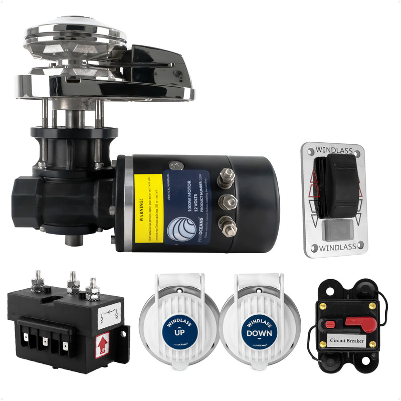 Vertical Windlass Kit 1000W, 12V - Pacific 1000 Series - FO3288 - Five Oceans