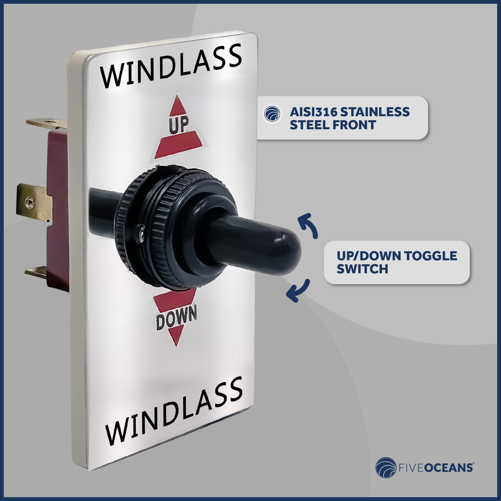 Boat Anchor Windlass Toggle Switch, 12V, SPDT 3-Terminal - FO3289 - Five Oceans
