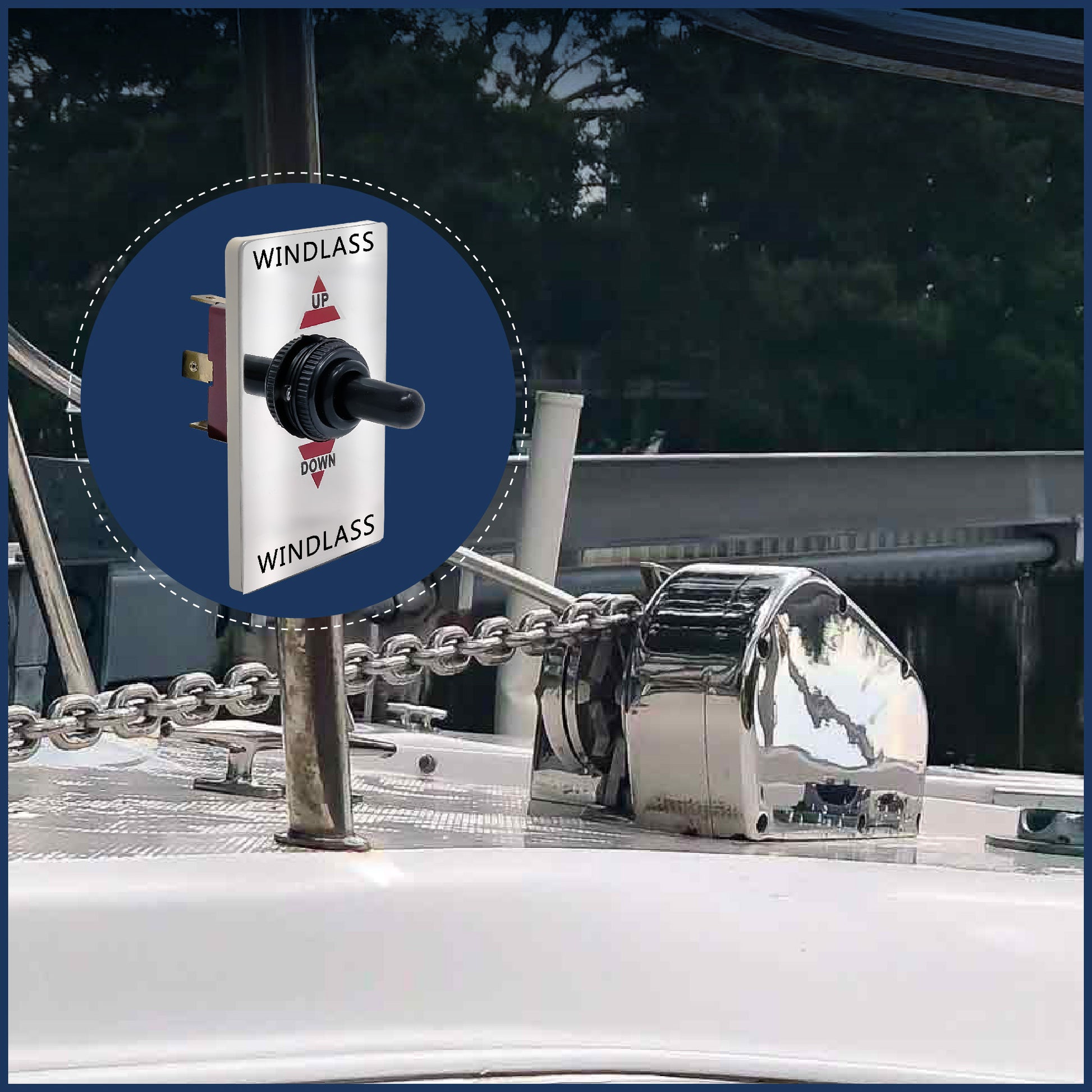 Boat Anchor Windlass Toggle Switch, 12V, SPDT 3-Terminal - FO3289 - Five Oceans