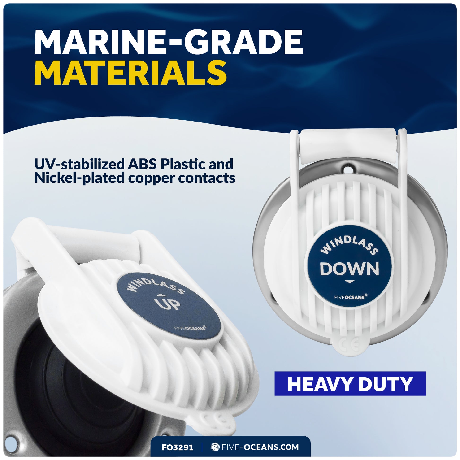 Up/Down Windlass Foot Switch, 5A, 12V-24V - FO3291 - Five Oceans