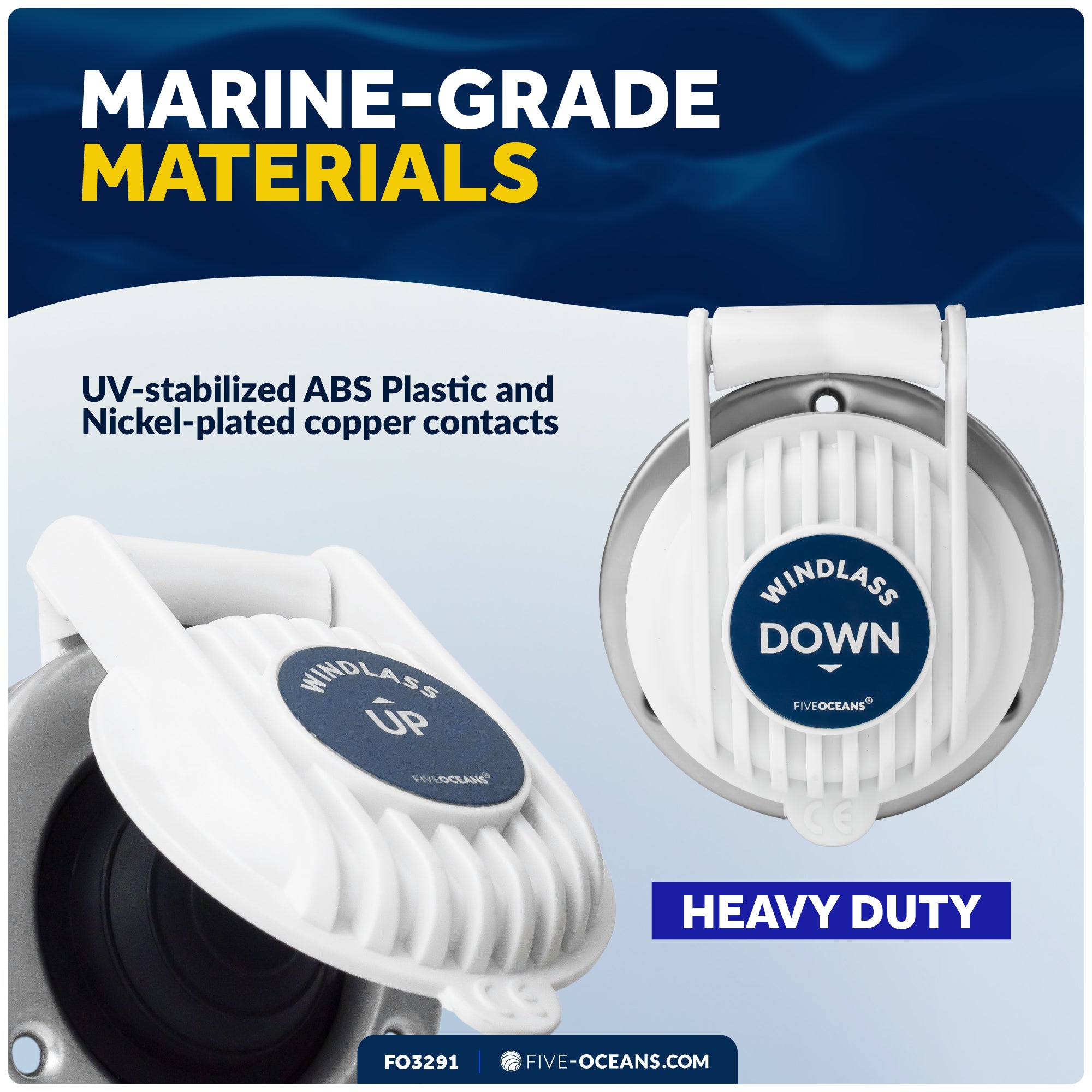 Up/Down Windlass Foot Switch, 5A, 12V-24V - FO3291 - Five Oceans