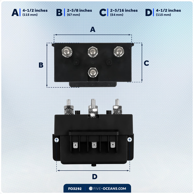 Windlass Solenoid for 2-Wire Motor, 12V, Up To 1500W - FO3292 - Five Oceans