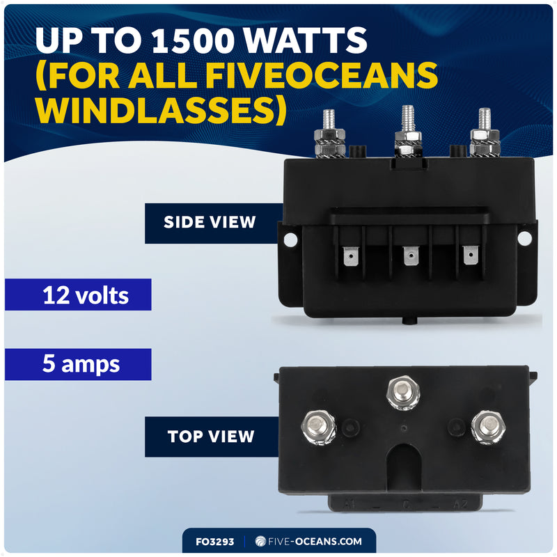 Windlass Solenoid for 3-Wire Motor, 12V, Up to 1500W - FO3293 - Five Oceans