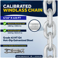 Horizontal Windlass Kit 900W with 125' Galvanized Chain - FO3442-4490-M125-KIT - Five Oceans