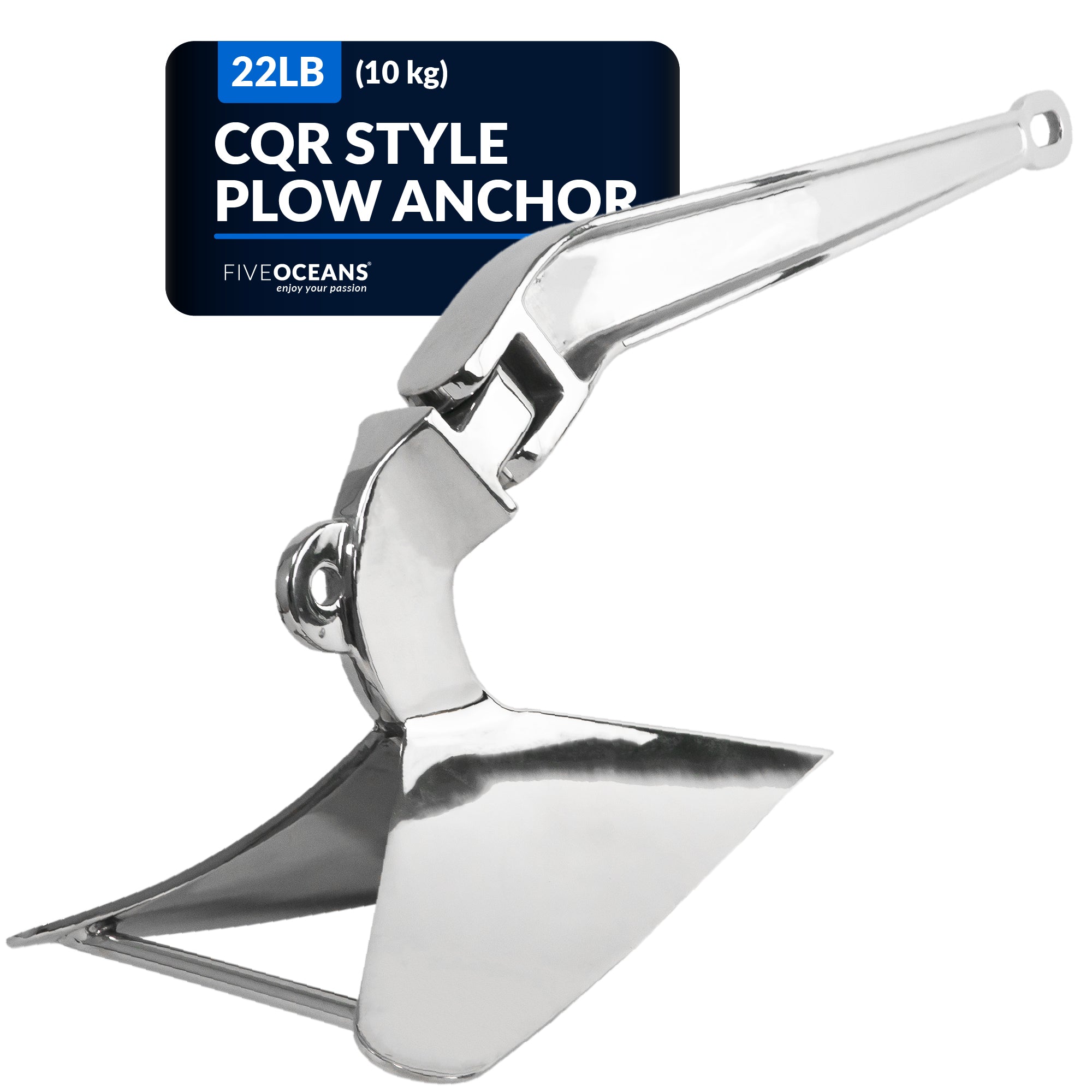 CQR Style Plow Anchor,  22 Lb / 10 Kg, Stainless Steel - FO345