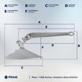 22 Lb. CQR Anchor, AISI316 Stainless Steel – FO345 - Five Oceans