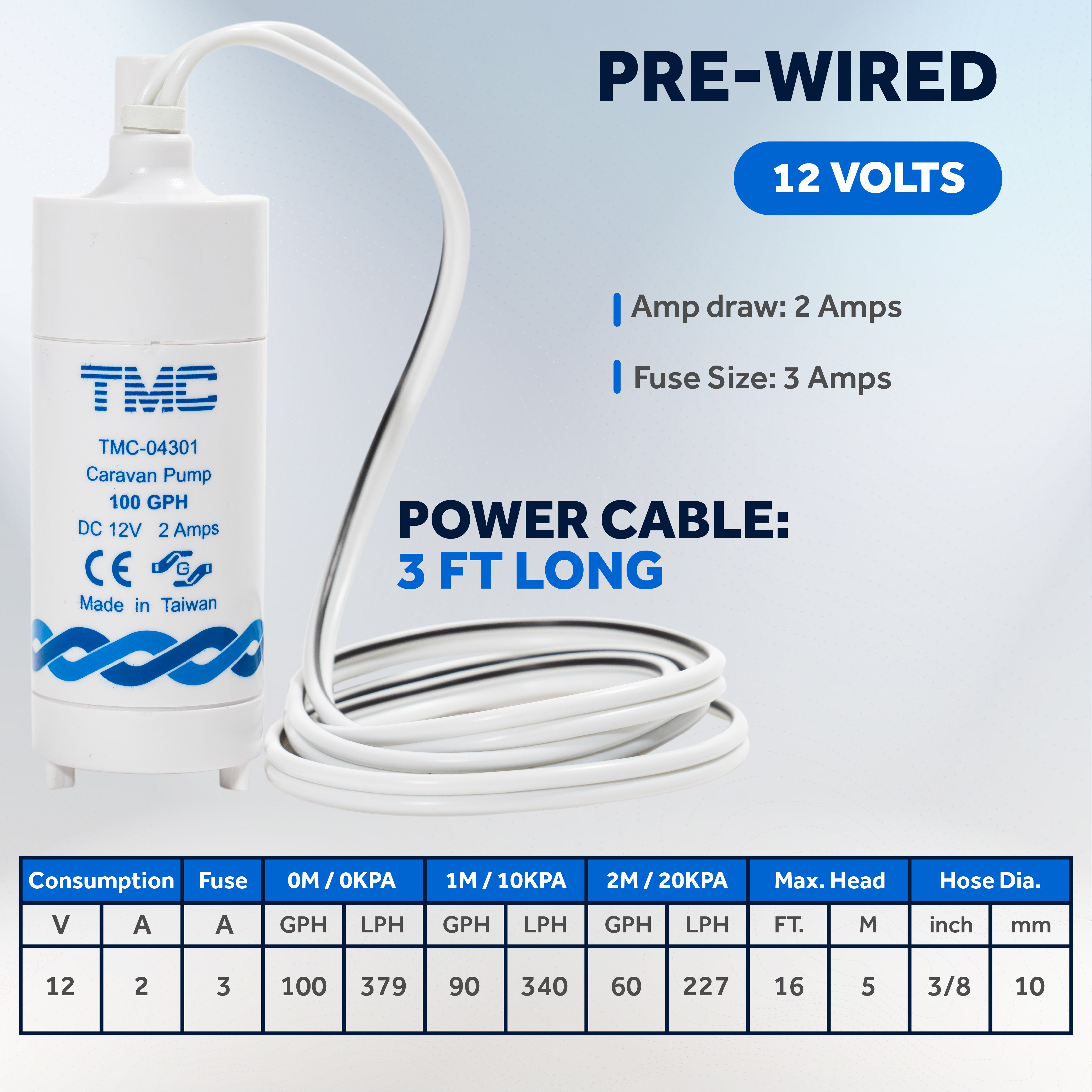 Submersible Electric Galley Water Pump, 12V - FO-3463