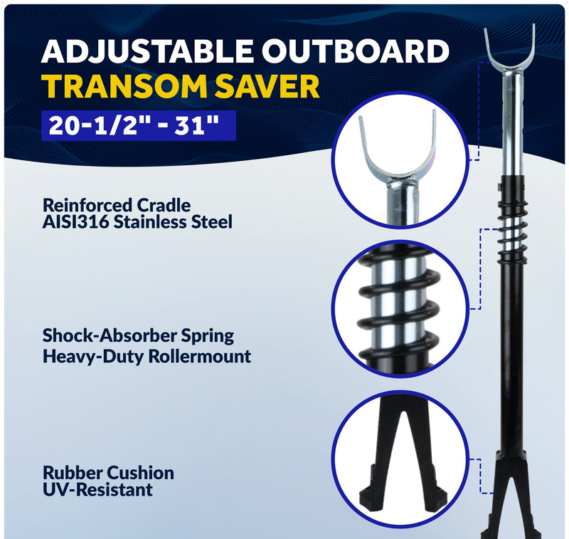 Adjustable Transom Saver & Trailer Bow Roller Kit - Five Oceans