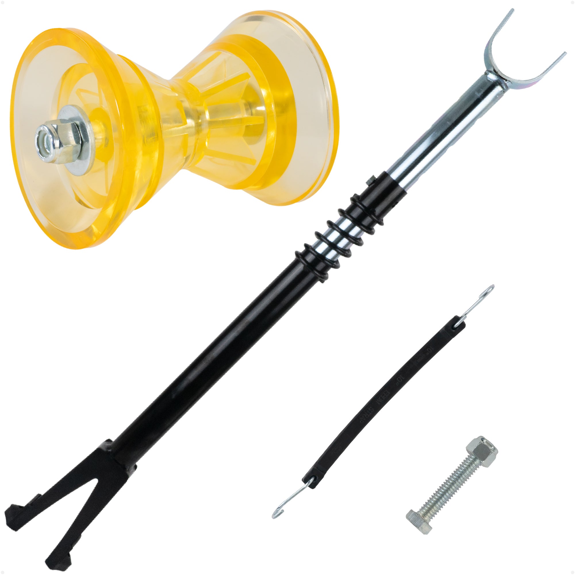 Adjustable Transom Saver for Outboard Motors Up to 200 HP with 4" Boat Trailer Bow Roller - FO3465-4788-KIT