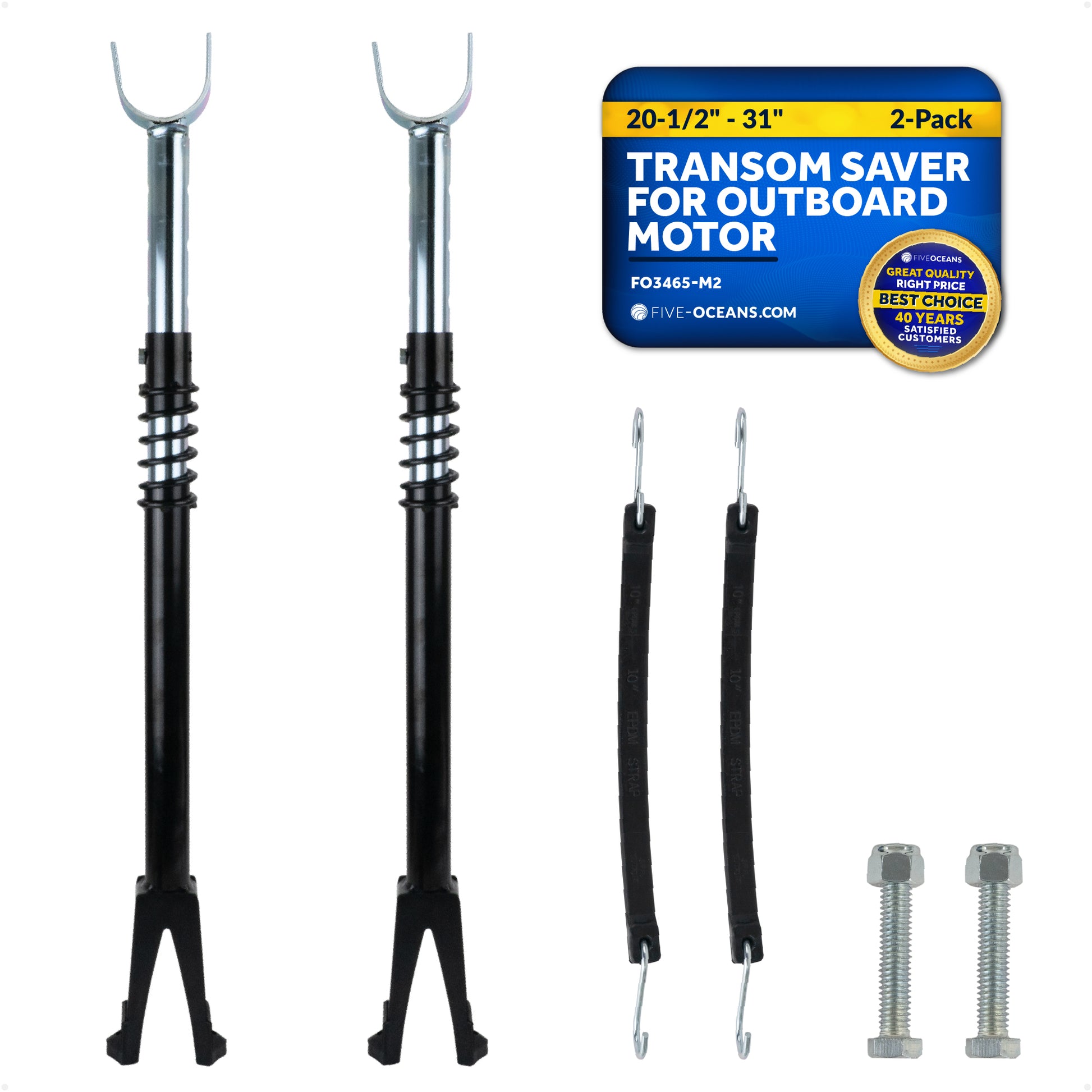 Adjustable Transom Saver for Outboards Up to 200 HP, 2-Pack - FO3465-M2 - Five Oceans