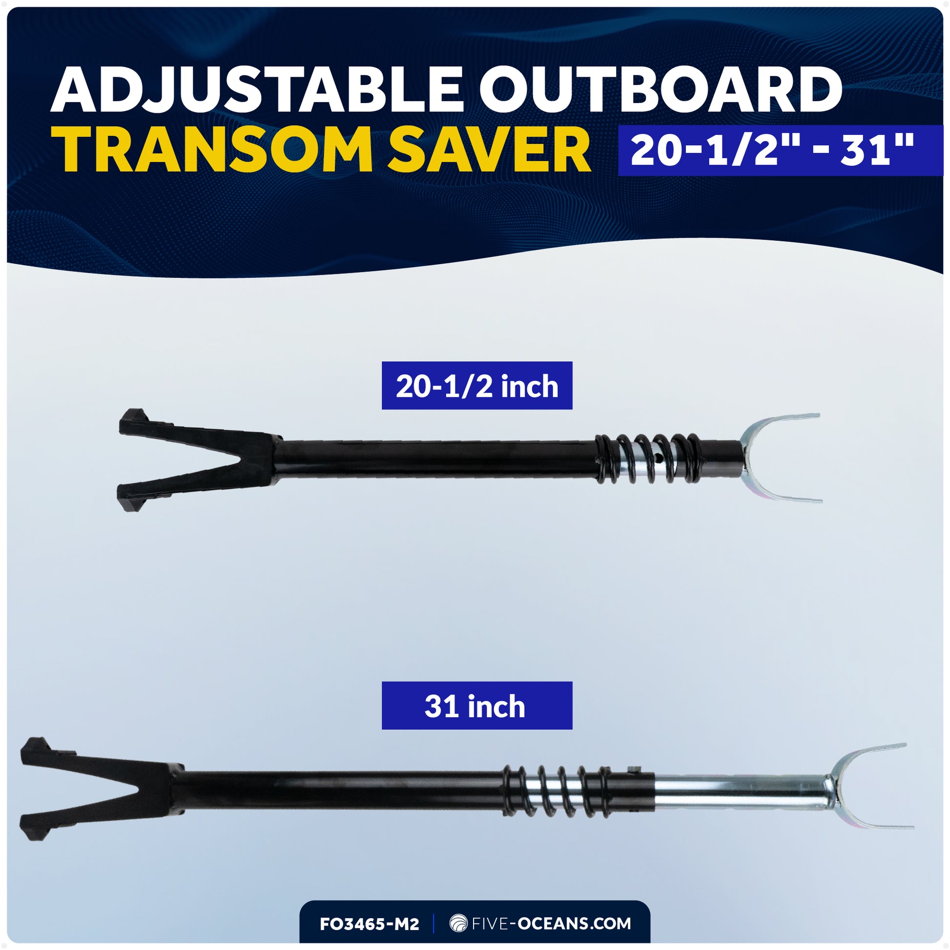Adjustable Transom Saver for Outboards Up to 200 HP, 2-Pack - FO3465-M2 - Five Oceans
