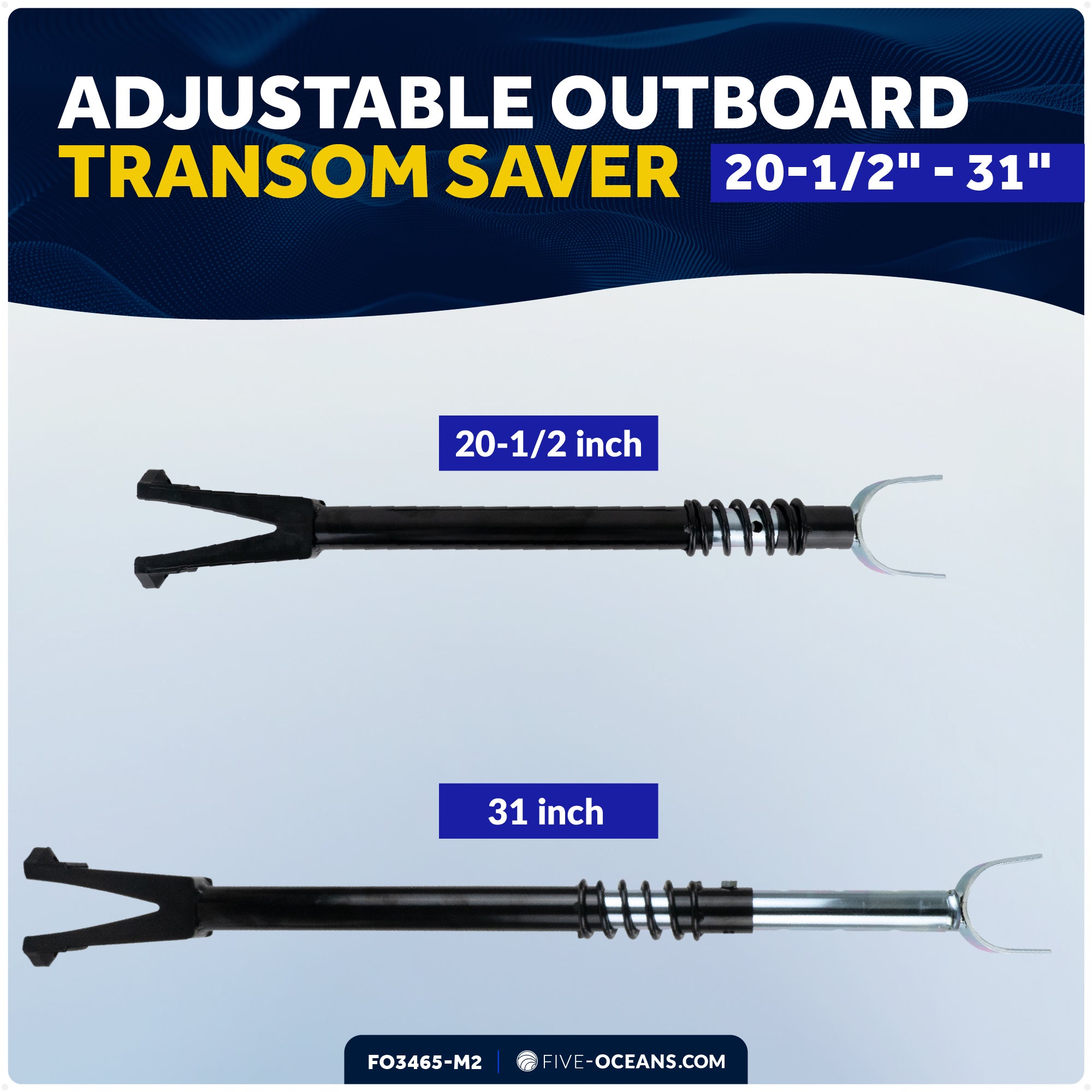 Adjustable Transom Saver for Outboards Up to 200 HP, 2-Pack - FO3465-M2 - Five Oceans