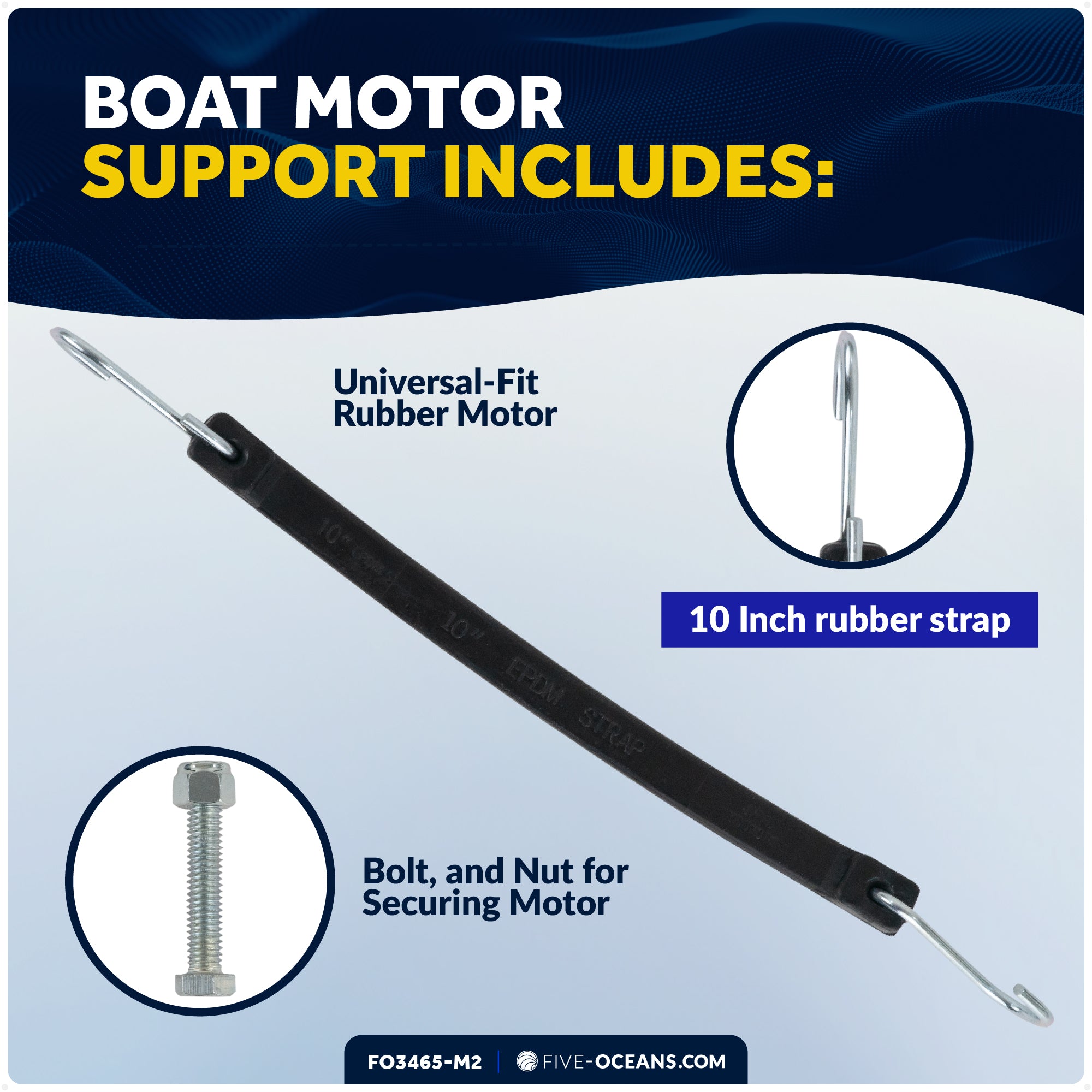 Adjustable Transom Saver for Outboards Up to 200 HP, 2-Pack - FO3465-M2 - Five Oceans