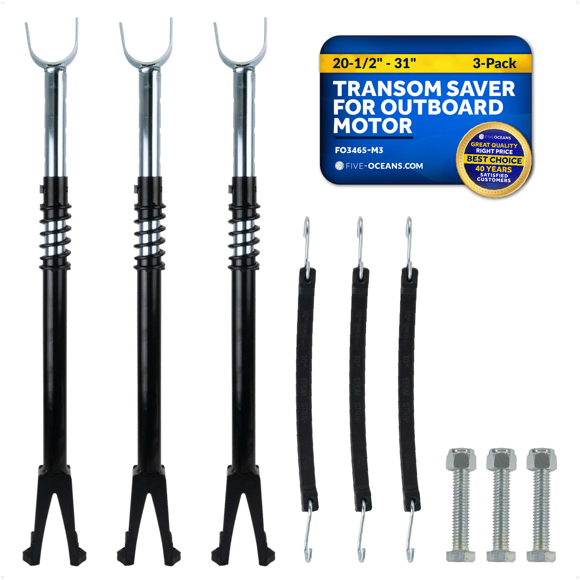 Adjustable Transom Saver for Outboards Up to 200 HP, 3-Pack - FO3465-M3 - Five Oceans
