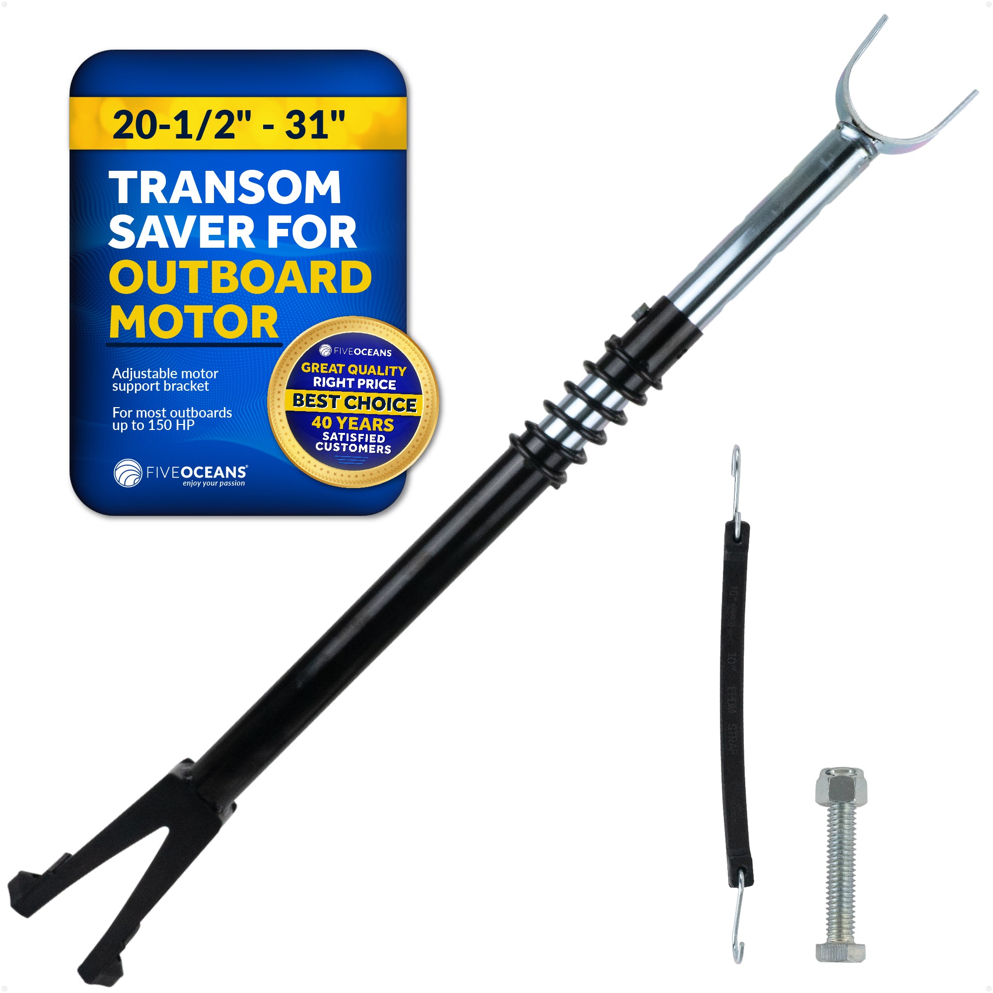 Transom Saver for Outboard Motor, Adjustable from 20-1/2" to 31" - FO3465 - Five Oceans