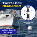Telescoping Hook 56" - 144", Aluminum - FO3466 - Five Oceans
