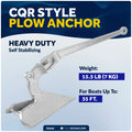 15.5 Lb. CQR Style Plow Anchor, Hot-Dipped Galvanized Steel
