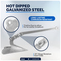 15.5 Lb. CQR Anchor,  Galvanized Steel – FO349 - Five Oceans