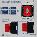 Battery Disconnect Switch On-Off, 250 Amp, 12-24 Volts - FO3510 - Five Oceans