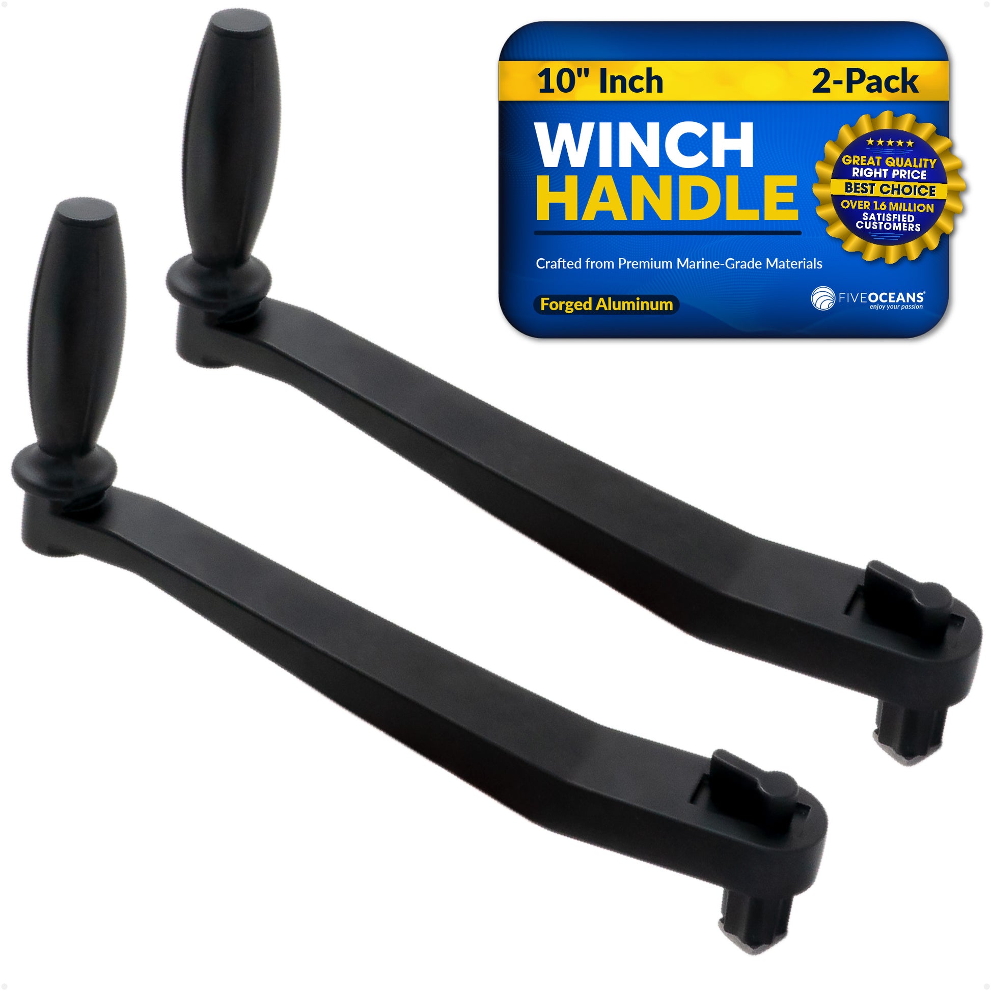 Universal Lock-in Style Winch Handle 10", 2-Pack - FO3514-M2 - Five Oceans