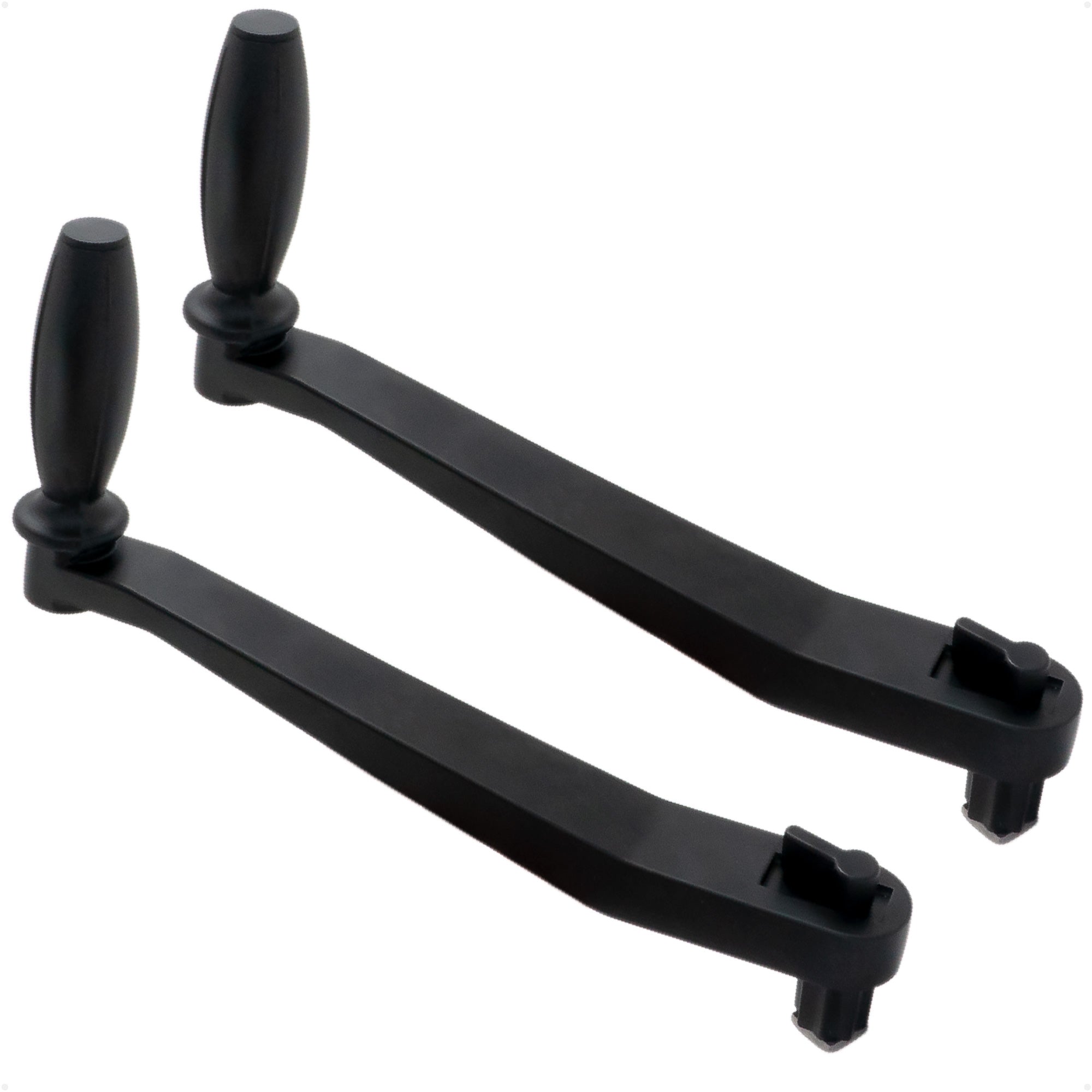10" Universal Winch Handle Single Grip, Lock-in Mechanism, Black Aluminum, 2-Pack - FO3514-M2 - Five Oceans