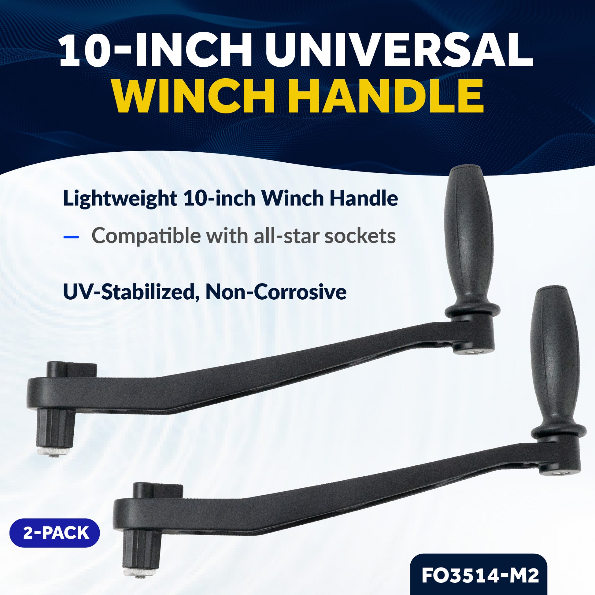 Universal Lock-in Style Winch Handle 10", 2-Pack - FO3514-M2 - Five Oceans