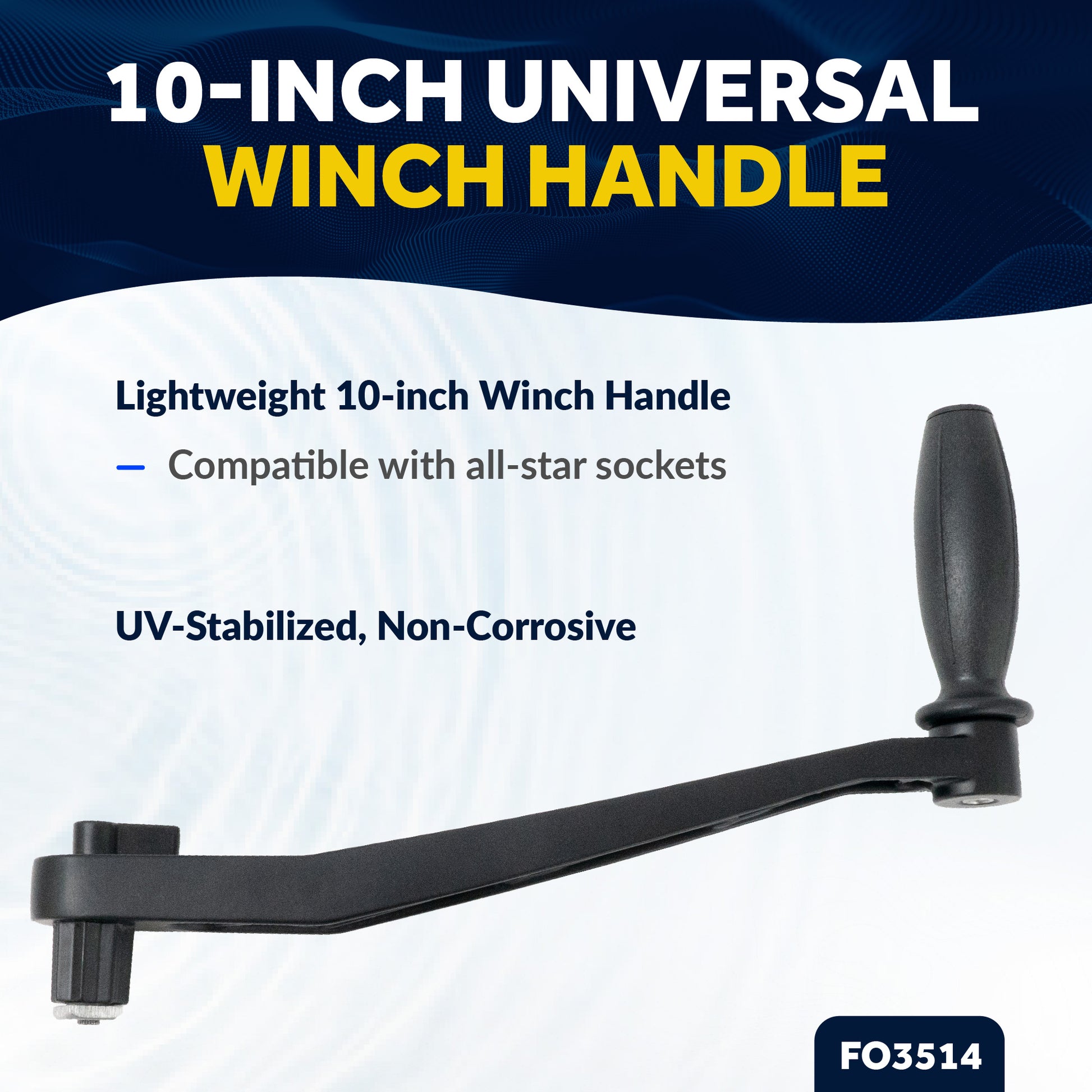 Universal Lock-in Style Winch Handle 10" - FO3514 - Five Oceans